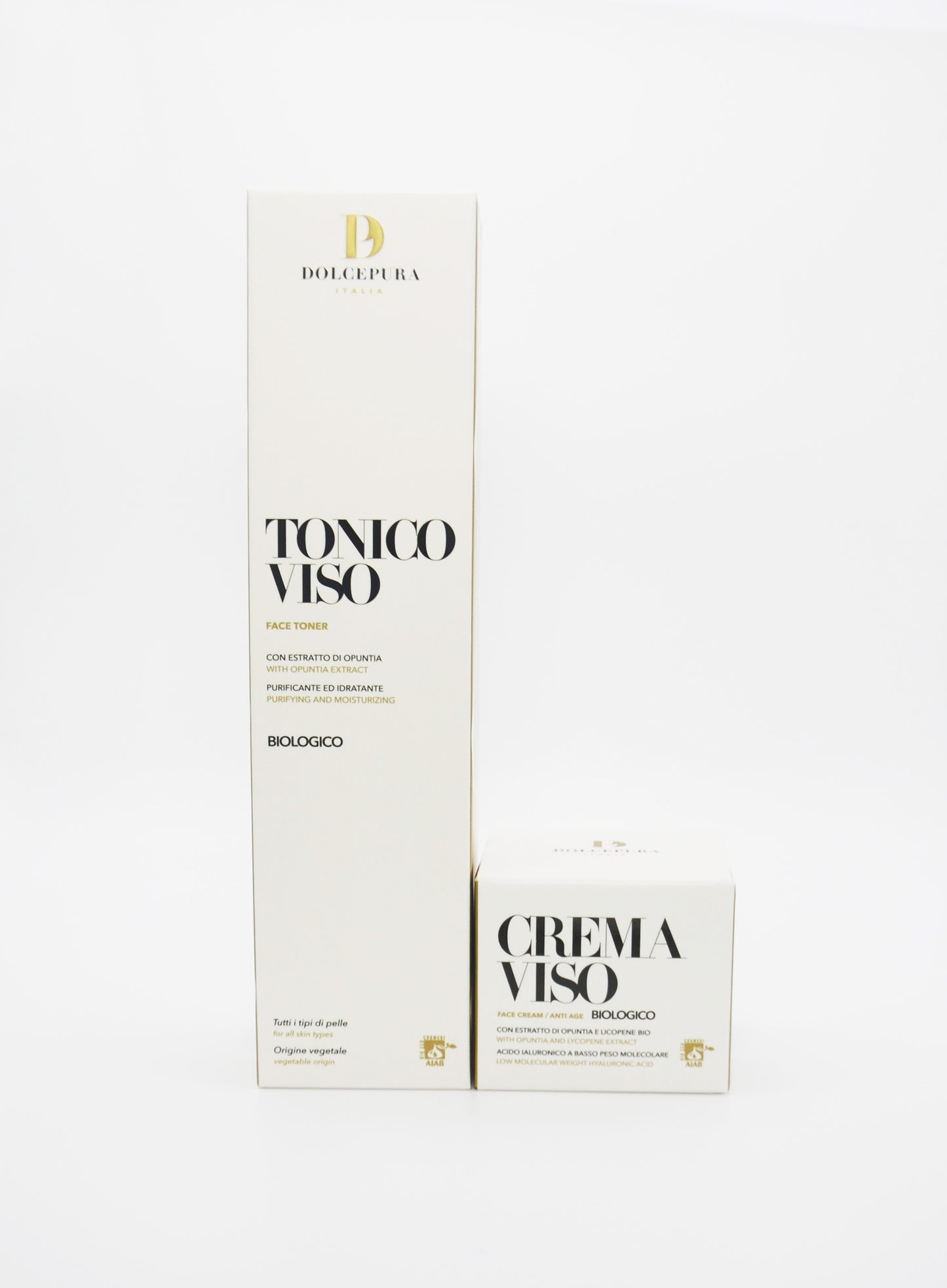 Tónico facial y conjunto de crema "GENTIL" (a partir de ingredientes orgánicos italianos) producción artesanal. Certificado AIAB ecobium