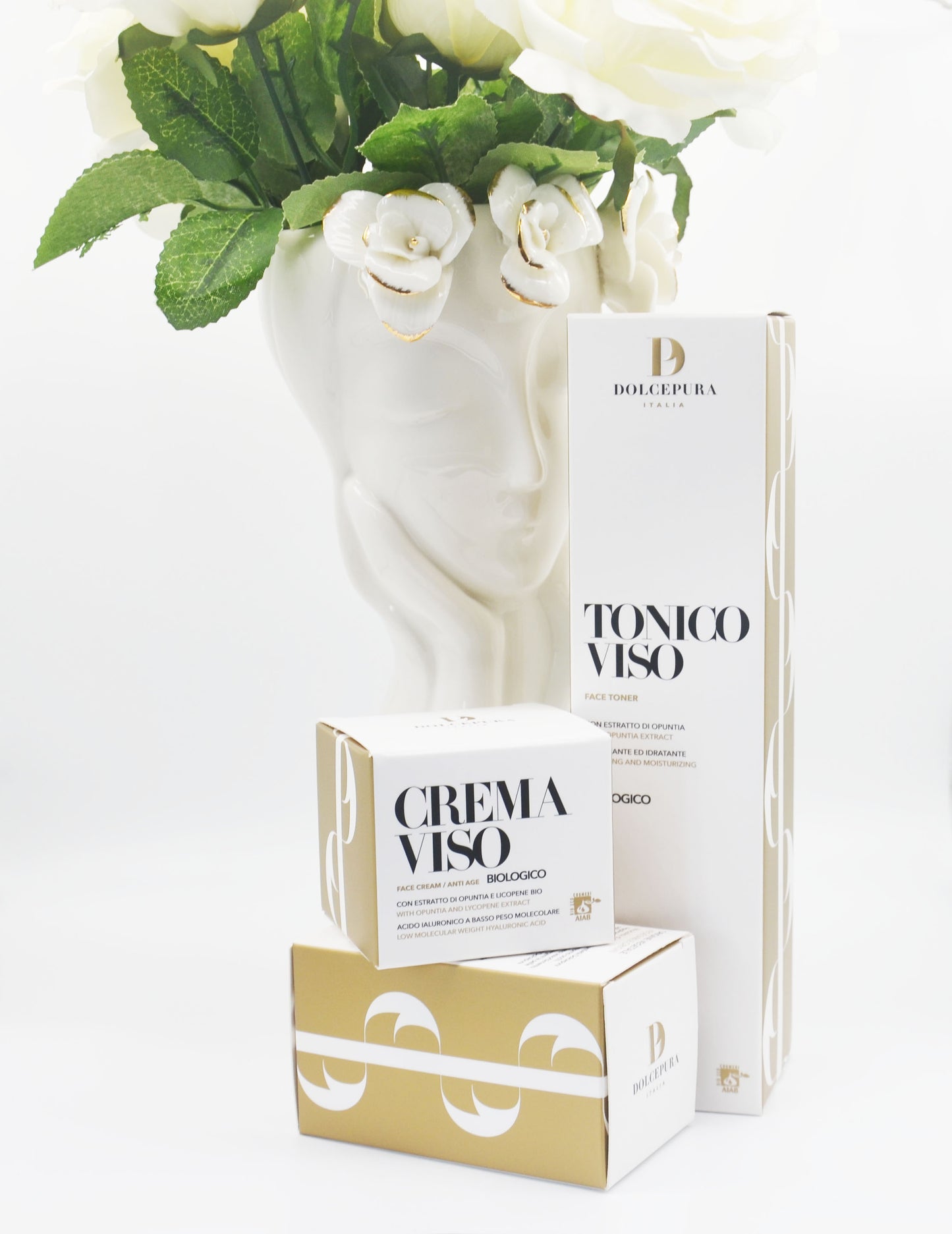 Tónico facial y conjunto de crema "GENTIL" (a partir de ingredientes orgánicos italianos) producción artesanal. Certificado AIAB ecobium